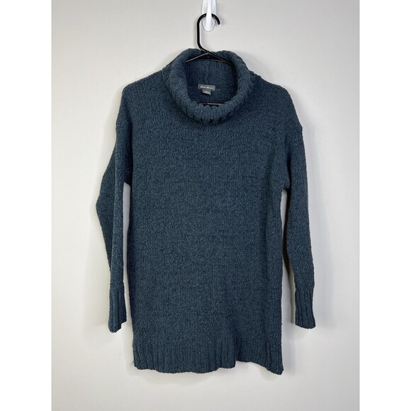 Eddie Bauer Women Pullover Knit Sweater Size M Gray Turtleneck Long Sleeve - Picture 1 of 7